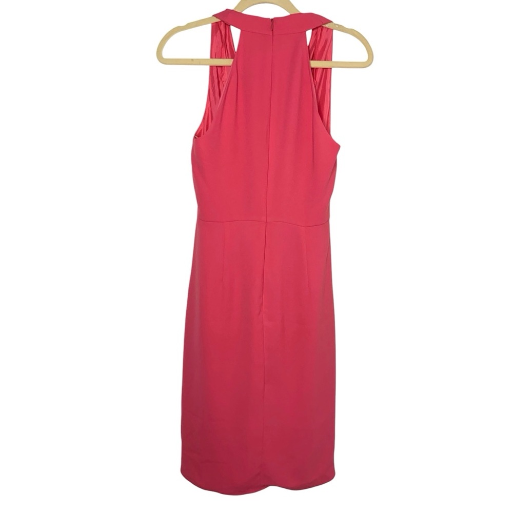 Trina Turk Size 4 Pink Drape Front Feminine Flowy Summertime Barbie Dress - Picture 2 of 5